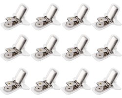 Dailygoody - Gewatteerde Troosterclips - Dekbedclips voor Dekenbevestiging - Witte Clips - Voorkomt Verschuiven - Ideaal voor Beddengoed - 12 Stuks