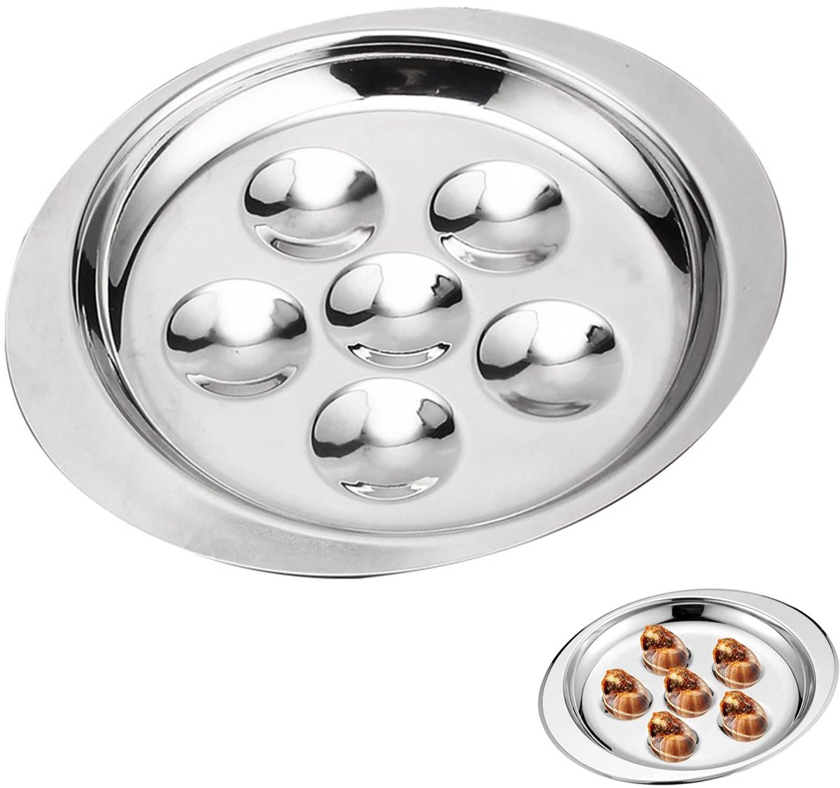 Store_8 - Slakkenplaat - Roestvrij staal - Vaatwasserbestendig - Escargot bakje - Zeevruchten toolset - Geschikt voor restaurant en thuis - 12 gaten