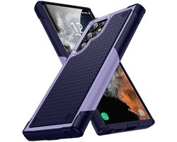 Telefoonhoesje Geschikt voor Samsung Galaxy S22 Ultra, valbestendig, duurzaam, schokbestendig, unisex, paars + blauw.