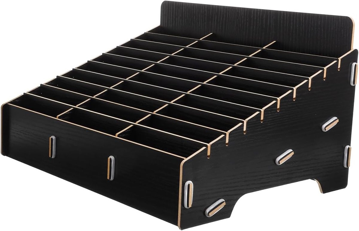 Opbergdoos voor mobiele telefoons met 30 vakken, verstelbare houder en desktop-organizer voor school en kantoor