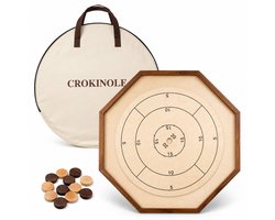 Crokinole Bordspel – Wedstrijdformaat 69x69 cm – Inclusief Luxe Draagtas – Compleet