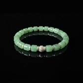 Jade-Groene Kralen Armband - 925 Sterling Zilver - 21cm - Unisex - Luxe Cadeau