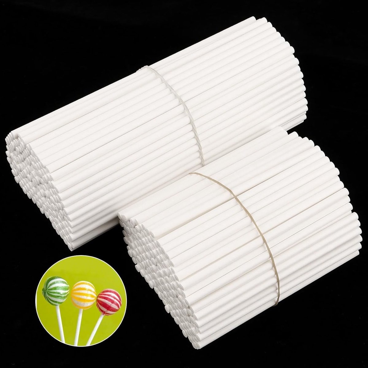 1000 Stuks 4 Inch en 6 Inch Papieren Cake Pop Sticks - Witte Lollipop Sticks voor Snoep en Taarten, Ideaal voor Feestjes en Decoraties