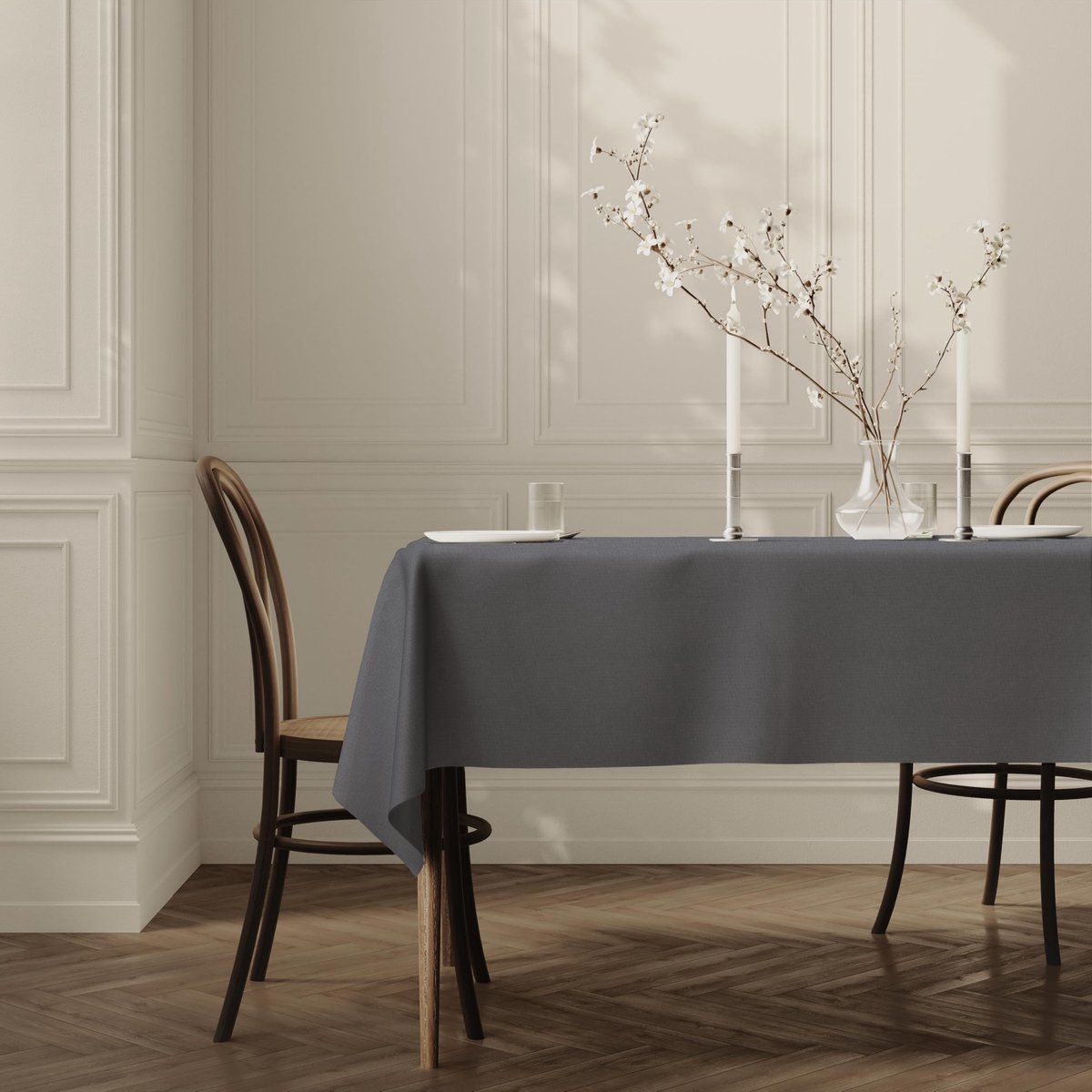 Onderhoudsvriendelijk Rechthoekig Tafelkleed 150 x 250 cm - Effen Grijs