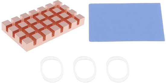 Dailygoody - Koperen Heatsink voor M.2 SSD - Verbeterde Koeling - 32x18x4mm - Geschikt voor Raspberry Pi 5 - Efficiënt - NVMe - -