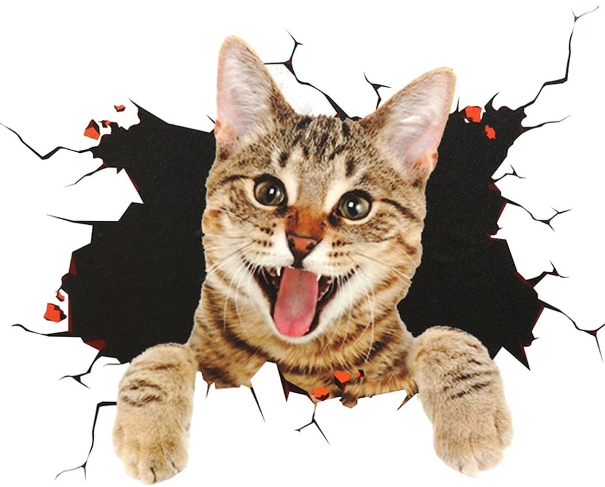 Dailygoody - 3D-sticker katten - Grappige autoanimatie - Veelkleurig - Driedimensionale kattensticker - Voor terreinwagens - Type 5