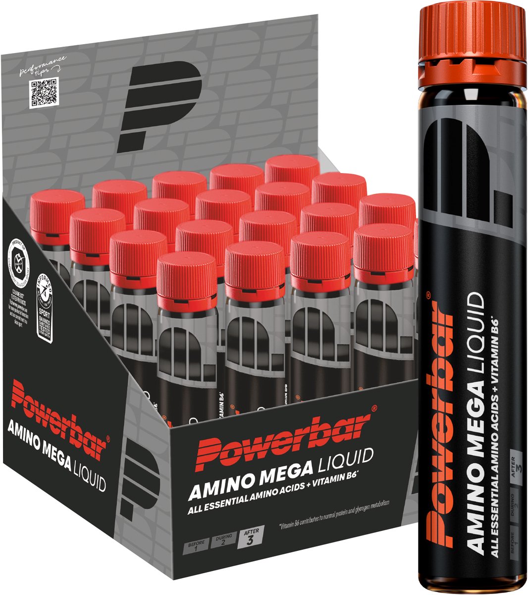 Powerbar Amino Mega Liquid Ampoules (20x25ml) Unflavoured - Aminozuren - Aminozuur-Mix
