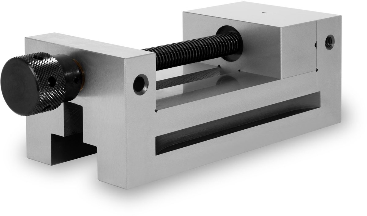 EBERTH precisie bankschroef met spindel, bekbreedte 125 mm, maximale klemkracht 160 mm, bekhoogte 50 mm, gemaakt van robuust staal, professioneel, voor diverse taken, werkplaatsbankschroef