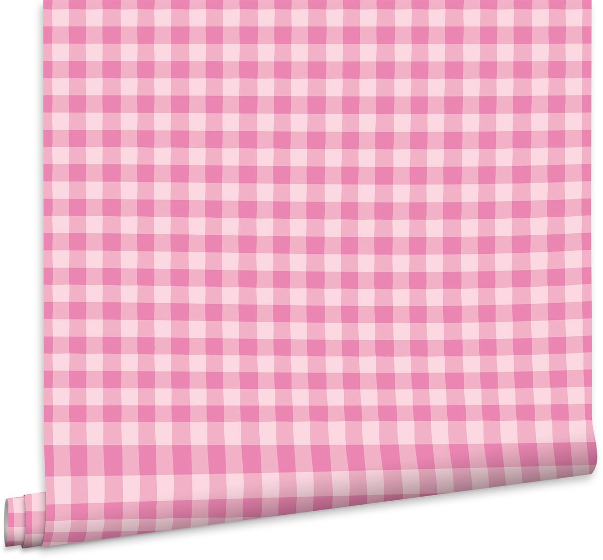 Fien en Teun Behang - Ruit - 10mx53cm - Roze
