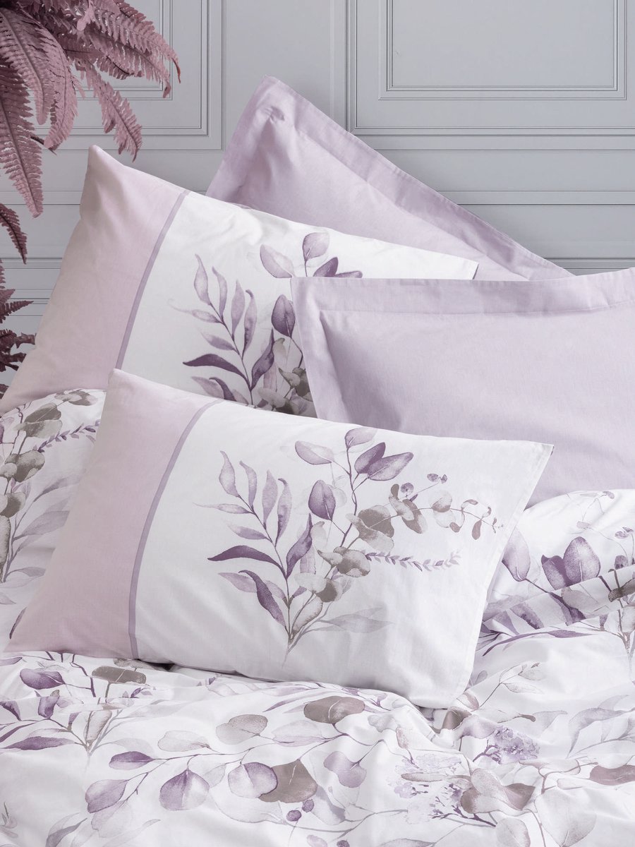 L'Essentiel Maison Cotton Box - Dekbedovertrek - Lila/Wit - 200x200