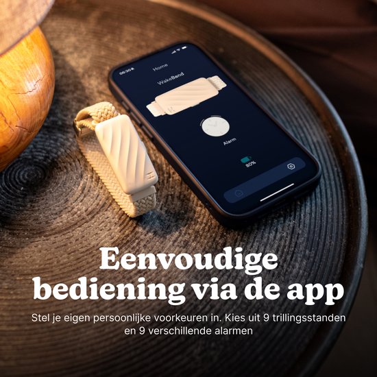 HoMedics Wakeband Trillingsalarm Armband Wekker - 9 Alarm en Vibratie Instellingen - Stille Trilwekker - Vibratiealarm - App - 68 uur Batterijduur - Zwart