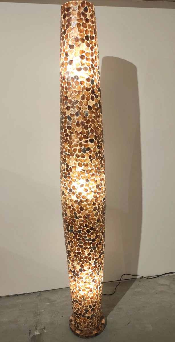 Design Vloerlamp Handgemaakt woonkamer slaapkamer lamp apollo turtle gold capiz parelmoer 200 cm