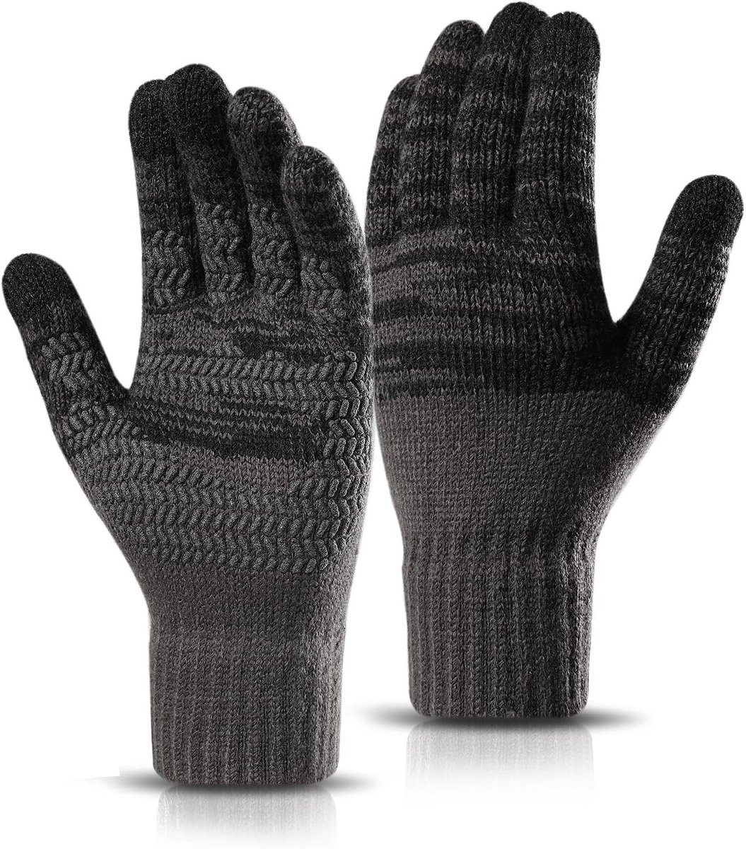 Winterhandschoenen voor Mannen, Touchscreen Geschikt, Warme Thermische Handschoenen met Antislip Grip en Rekbaar Materiaal