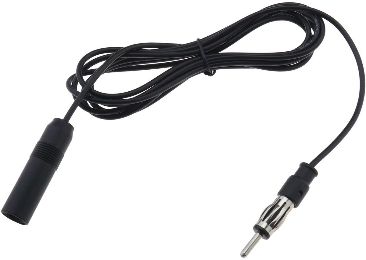 Dailygoody - Auto Stereo Antenne Verlengkabel - 3 meter - Hoogwaardige Coaxkabel - Zwart - Plug Connector - Geschikt voor Auto Audio Systemen