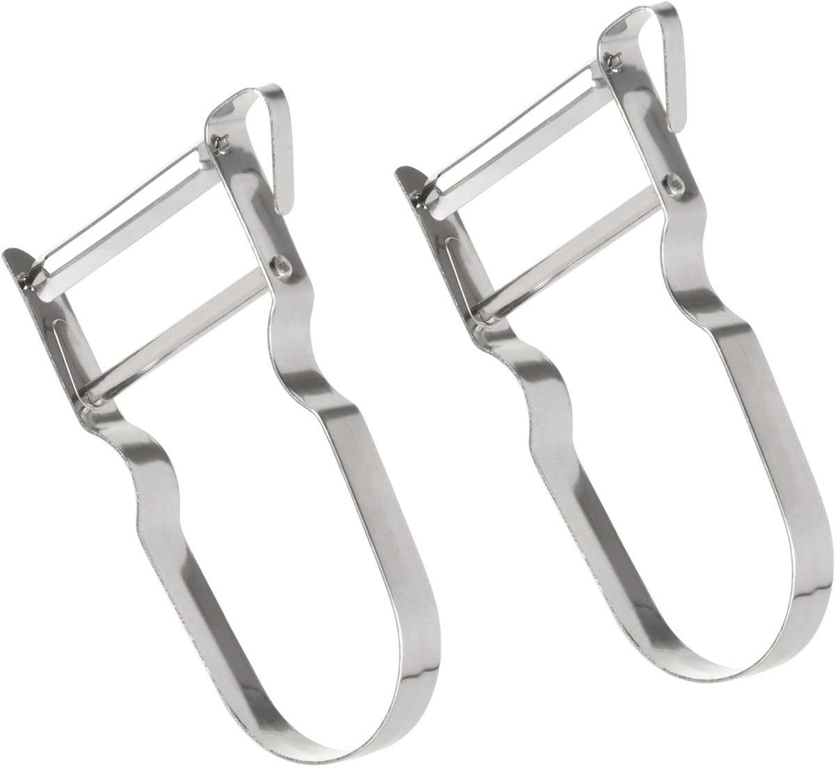 Dailygoody - Dunschiller Set van 2 - Roestvrij Staal - Handzaam en Vaatwasmachinebestendig - Zilver - Ergonomisch - Ideaal voor Aardappelen en Groente...