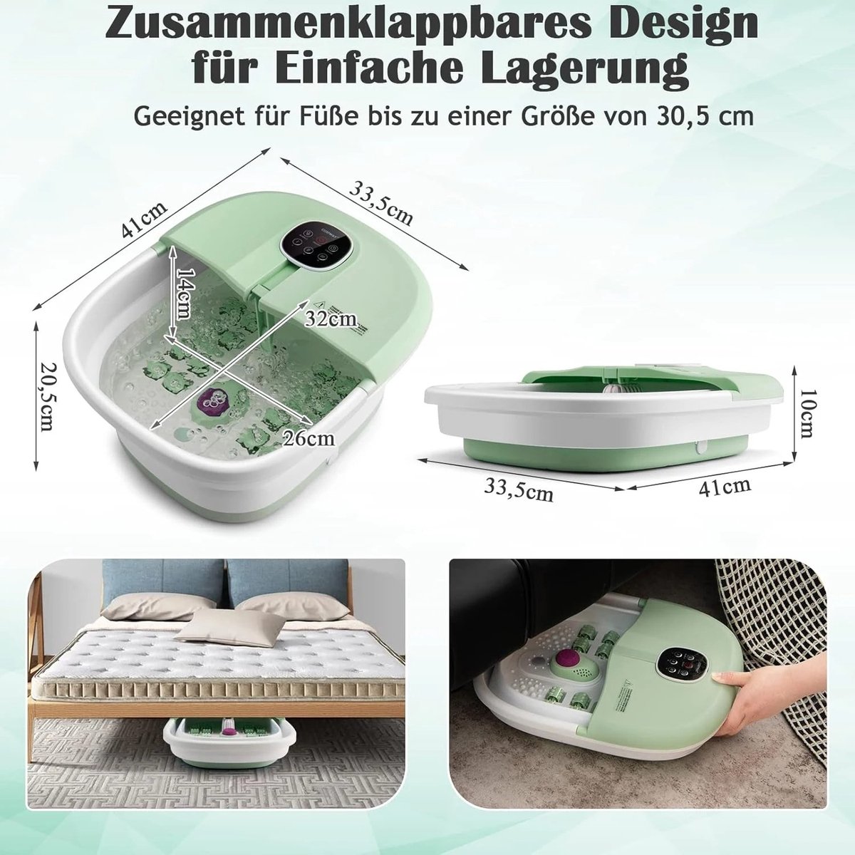 WMO Voetenbad Massager - Opvouwbaar elektrisch voetmassage Spa - Pedicure Voetmassager