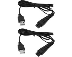 Dailygoody – Baard Trimmer Oplader Kabel – 2 Stuks – PVC – Vervangend Accessoire – Compatibel met Remington Scheerapparaten – 1,2 m