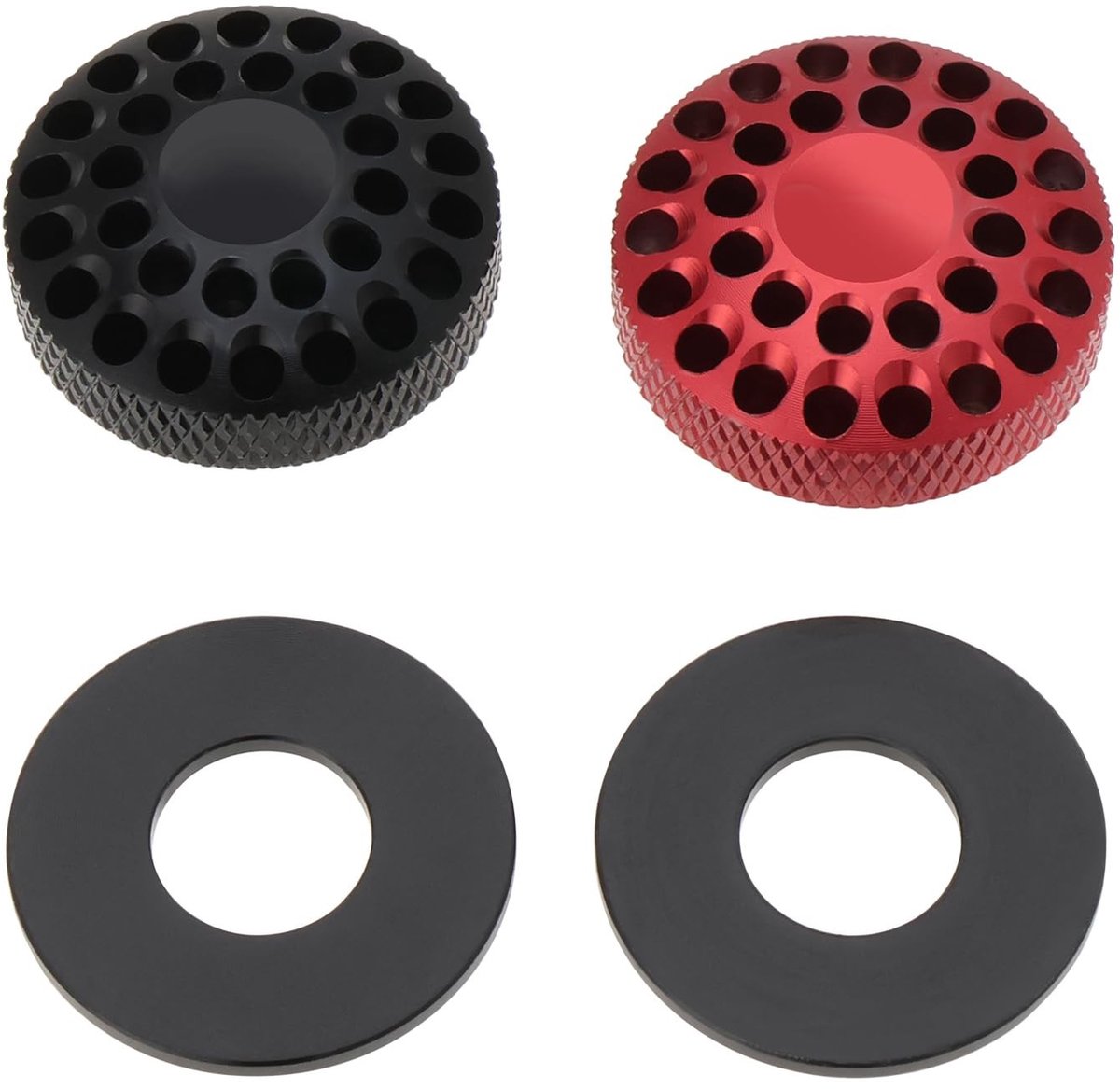 Dailygoody - Fiets Voorvork Cap - Aluminiumlegering - Zwart Rood - Suspension Cover - Lichtgewicht en Duurzaam - Geschikt voor Manito - 2 Sets