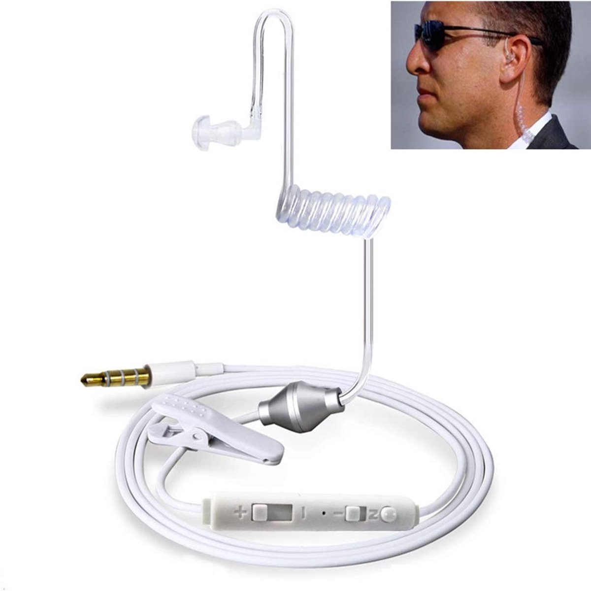 Store_9 - 3,5 mm oortelefoon - Anti-straling - Wit - Stereo headset - Ideaal voor onderweg - Mini ingebouwde microfoon