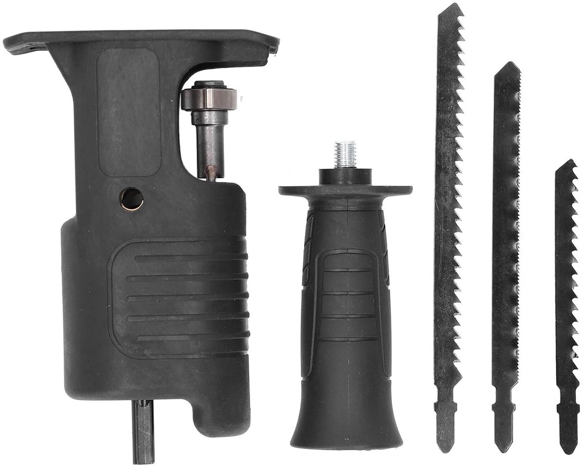 Dailygoods - Reciprocating Saw Attachment - Boormachine Accessoire - 3 Zaagbladen - ABS Triangulaire Shank - Hout en Metaal Bewerken - Efficiënt Zagen...