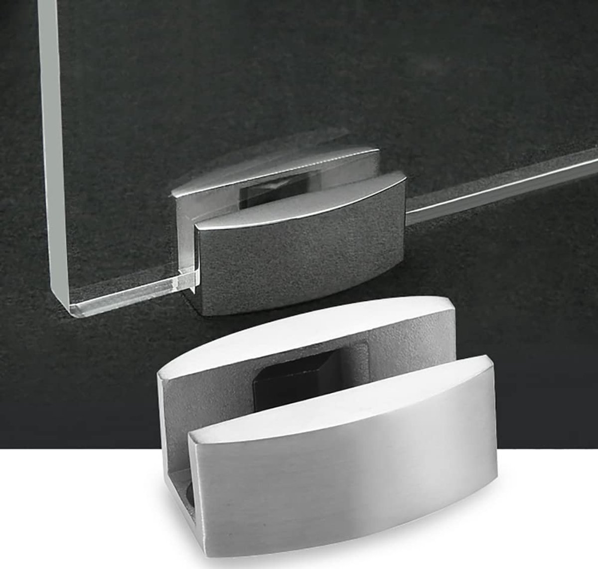 Dailygoody - Glazen Deur Scharnier Clamp Set - Frameless Schuifdeur Stop - RVS - Badkamer - Duurzaam en Sterk - Gemakkelijk te Installeren - Gesc