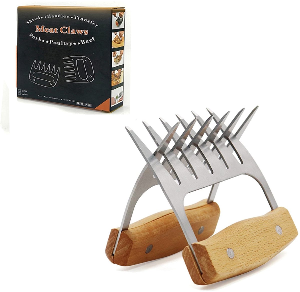 Vleesklauwen voor BBQ en Grillen – Set van 2 voor Kip, Steak en Varkensvlees