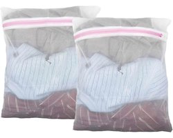Klein Wasnet voor Wasmachine, 40 x 50 cm, Beschermende Waszak met Verborgen Rits, Voorkomt Vouwen en Deformatie van Kleding, Ideaal voor Delicate Stoffen en Ondergoed