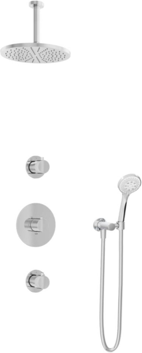 Hotbath Buddy - Inbouw Regendoucheset - 2 Stopkranen - Thermostatisch - Plafondbuis 15 cm