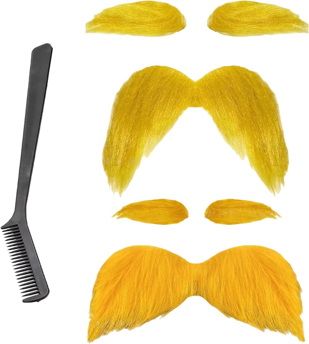 Set van 2 Nepbrows en Nepbaard, Zelfklevende Snor voor Kostuums, Cosplay en Feestjes, Perfecte Accessoires voor Carnaval en Theatrale Optredens