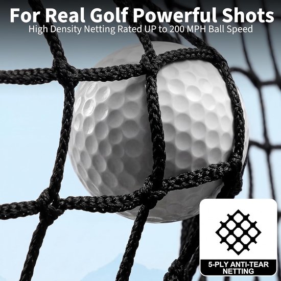 Golfnet Set 304*213*91cm, Golf Oefennet met Mat & Doel, Draagbaar Golf Hitting Net voor Binnen & Buiten, Robust Golf Trainingsnet voor Tuin, Garage & Achtertuin, Rood+Zwart — afbeelding 2