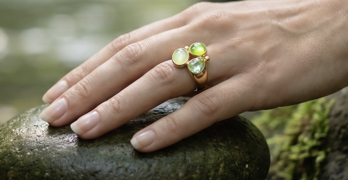 Vibe - Spectrum green - ring - one size - goud - juweel - geschenk - accessories