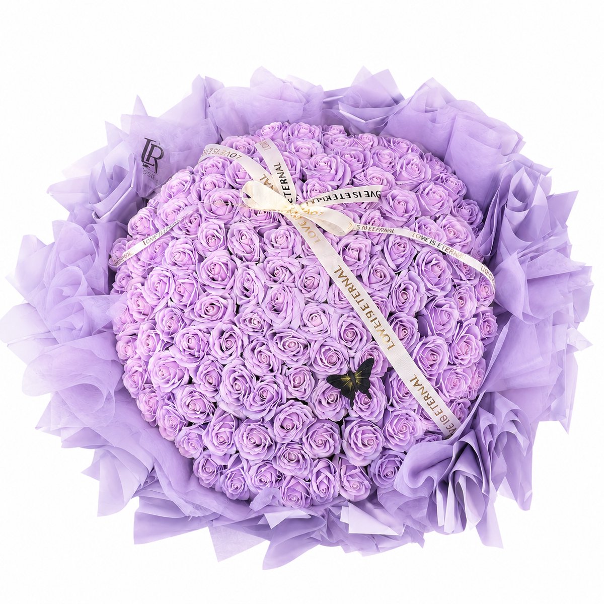 La Roselle Amsterdam Paarse Rozen boeket rozenbox - 200 geurende kunstbloemen Lavendel Rozen – LA ROSELLE AMSTERDAM