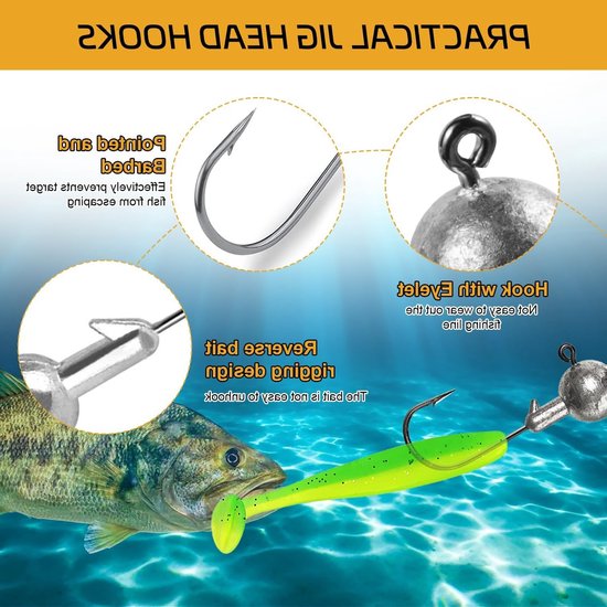 48-delige Hengelsport Set met Jigs en Aas (9cm/12cm) voor Snoek, Baars en Zander, Lichtgewicht en Draagbaar — afbeelding 5