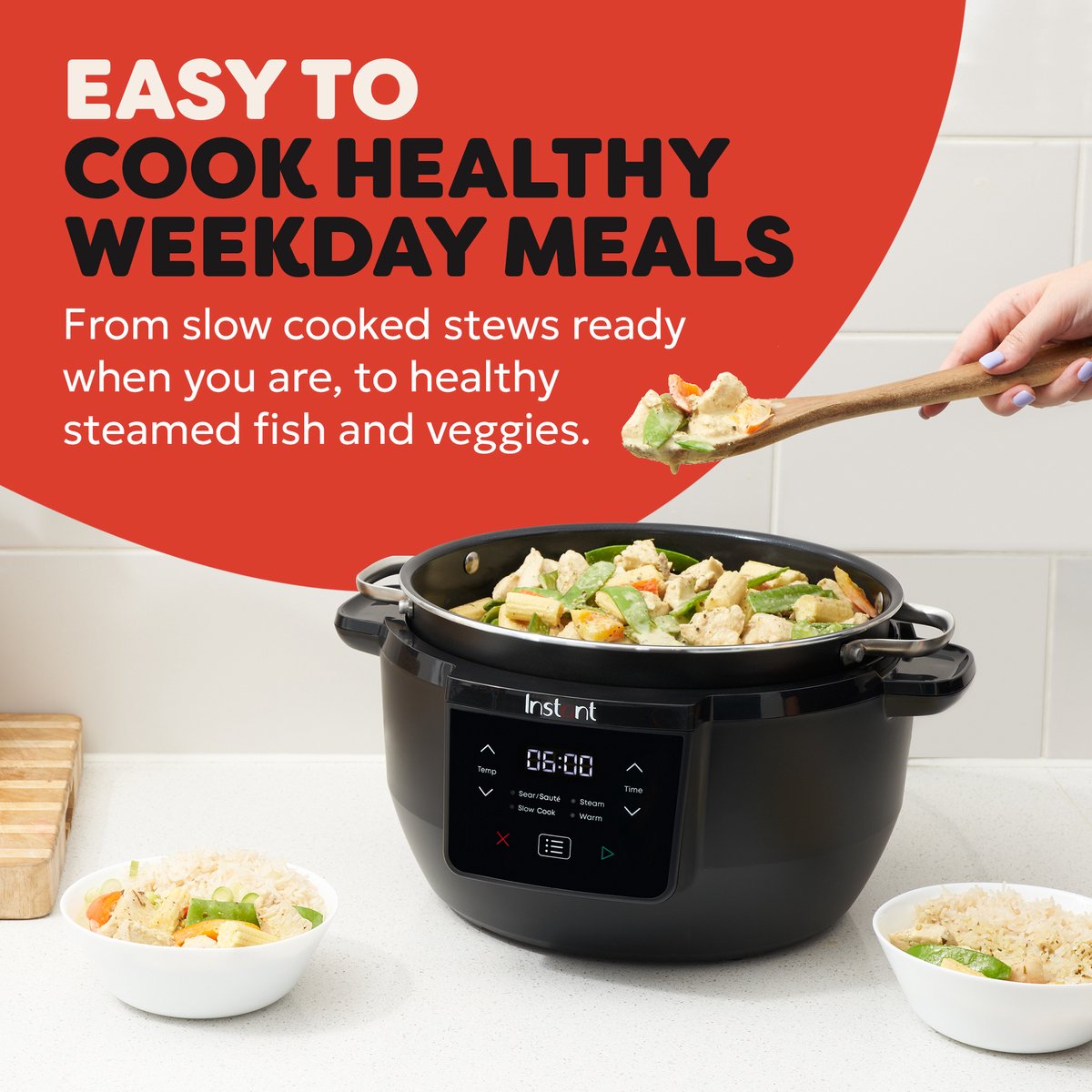 Instant Pot Superior 7,2L Slow Cooker - 4-in-1 Slowcooker - Sauteren - Stomen - Warmhouden - Tot 10 Porties - One-Pot Koken – foto 5