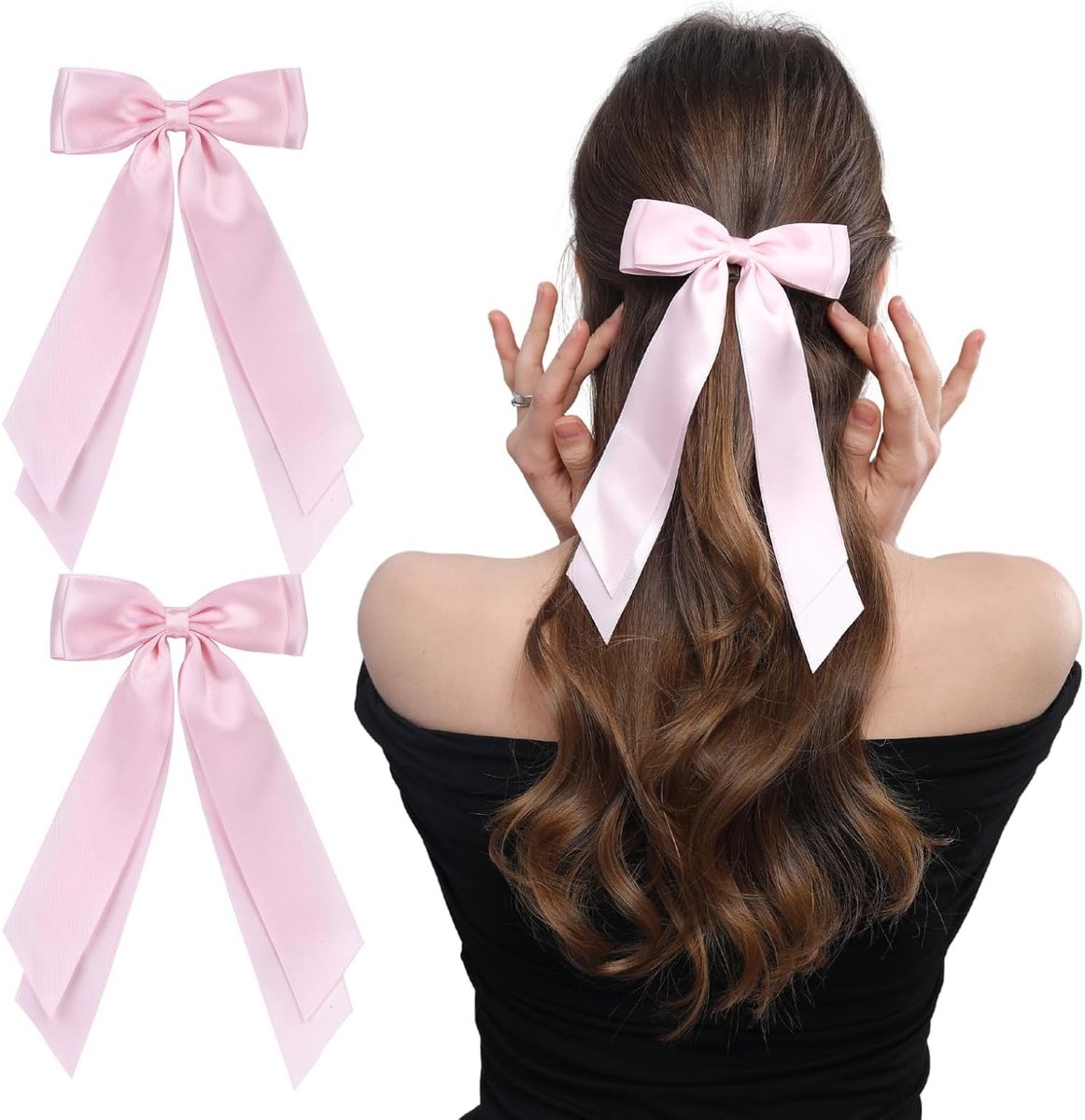 Haarschleifen - Satin Rosa - 12,7 x 23,6 cm