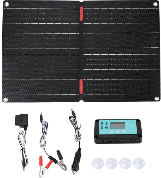 OmGoods - Dailygoody Opvouwbaar Zonnepaneel - 60W 60A Controller - Compact en Lichtgewicht - 12V Zonnelader - Ideaal voor Kamperen - Waterdicht IP68