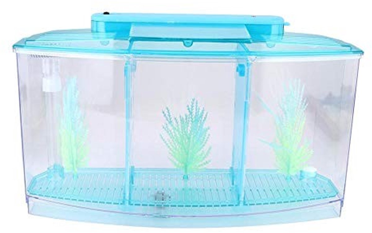 OmGoods - Dailygoody - Mini Aquarium - Small Fish Breeding - Waterverversing - Blauw - LED Verlichting - Ideaal voor Garnalen en Kleine Vissen