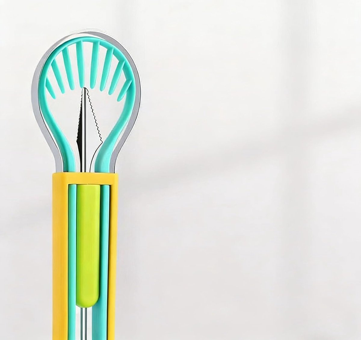 3-in-1 meloenlepel- en -schepset voor in de keuken, op de camping, bij picknicks, thuis en op feestjes - fruitschep, fruitstripper en snijgereedschap