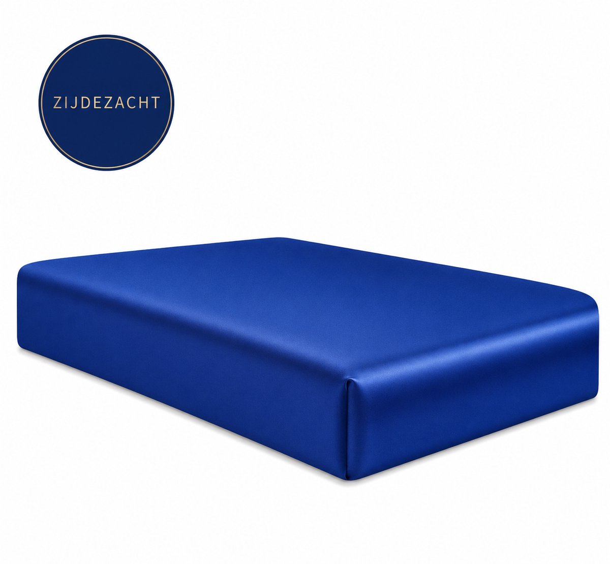 Decoware Glans satijn hoeslaken - Blauw - 140x200 cm