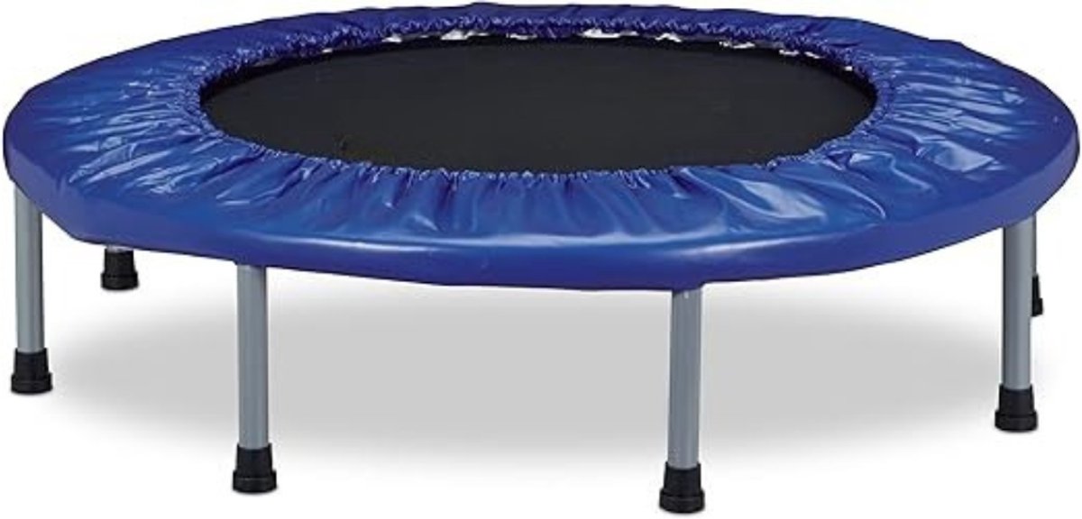 Verte Fitness Trampoline - Fitness-Trampoline - Opvouwbaar - Voor Binnen - Tot 100 Kg - 22 x 95 x 95 CM - Volwassenen - Blauw/Zwart
