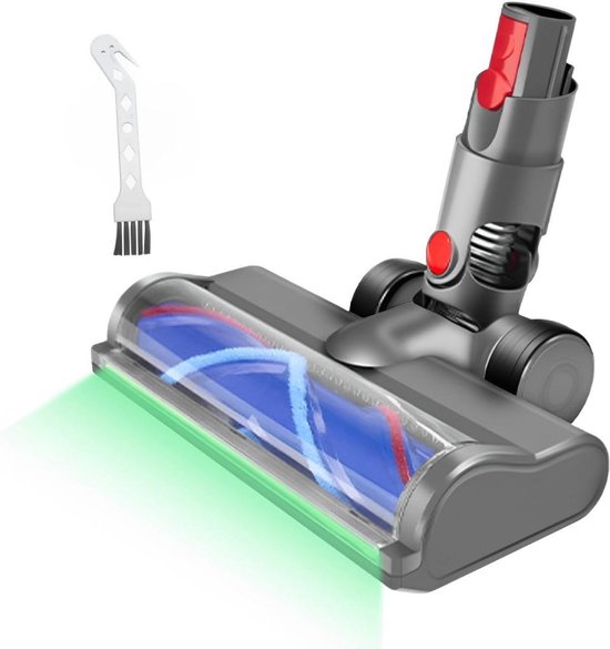 Vloerborstelaccessoire met LED-verlichting Geschikt voor Dyson V12 Detect Slim en V10 Digital Slim stofzuigers. Direct aangedreven vervangende borstelkop met snelsluiting Geschikt voor harde vloeren en tapijt.