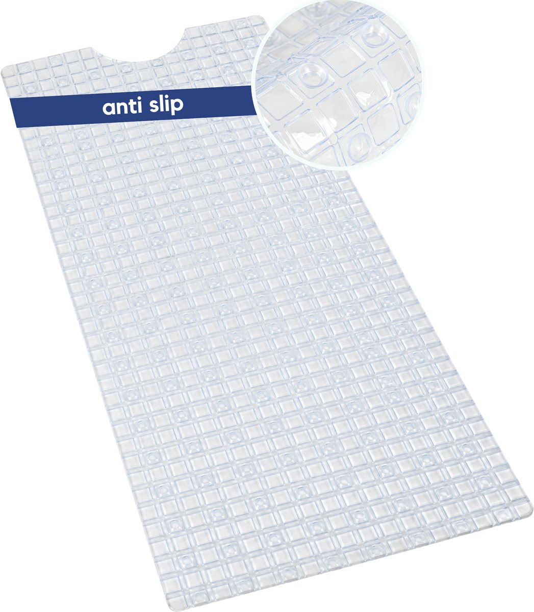 Badmat Antislip - Badmat Antislip Voor In Bad - Antislipmat Bad - Schimmelbestendig - Met Zuignappen - Wasbaar - Transparant