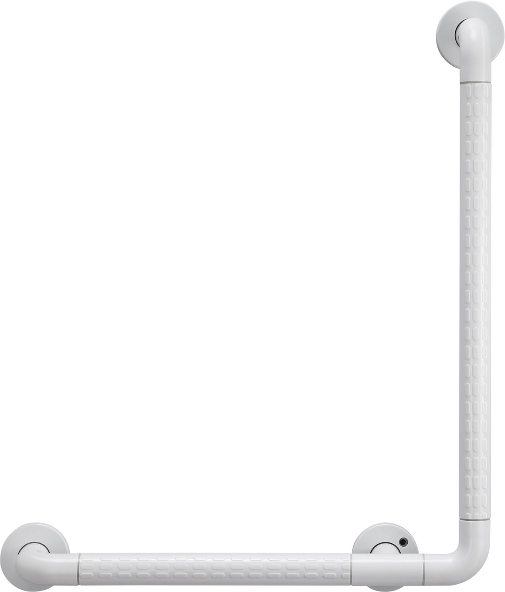 Oraymin L-Vorm Wandbeugel 60x40cm - RVS Grip Handgreep Fluorescent - Badkamer Toilet Douche