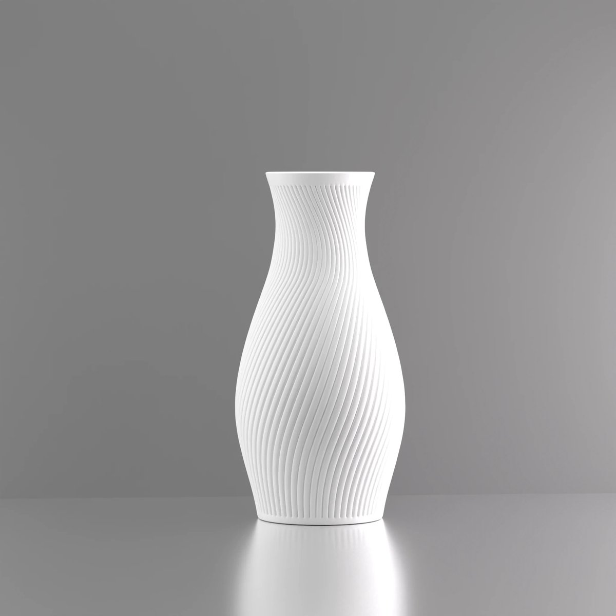 3d-gezellig Diana - Grote Vaas - Waterdicht - Wit - Maat 40 cm - Kunststof - Modern - Bloemenvaas - 100% gerecycled PLA (bioplastic)