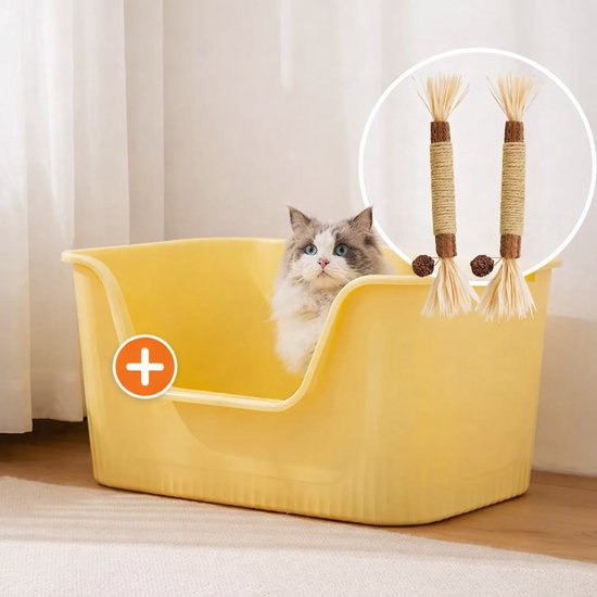 Kattenbak groot + 2 Matatabi kauwstokjes
