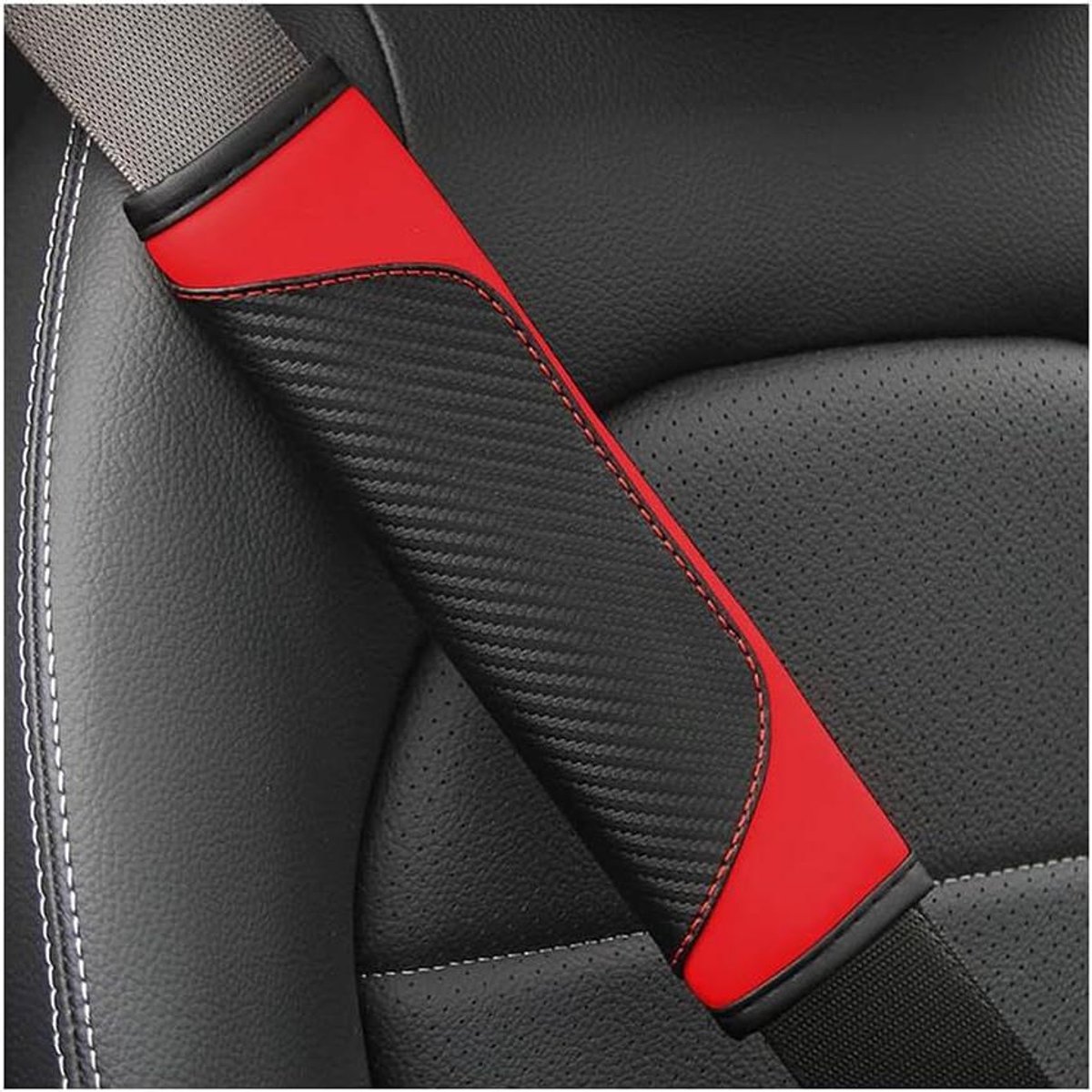Autogordelhoes - Gordelbeschermer - Comfortabel Rijden - Verstelbare Klittenbandsluiting - 2 stuks - Zwart