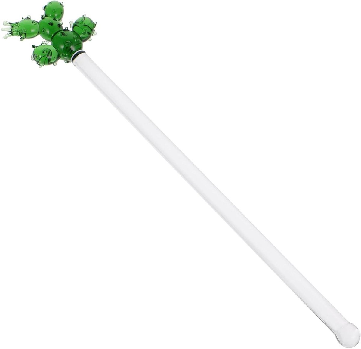 Glas Roerstaaf - Cocktail Prikker - Drankjes Mengen - Cactus Vorm - 19.5 cm - Diverse Kleuren
