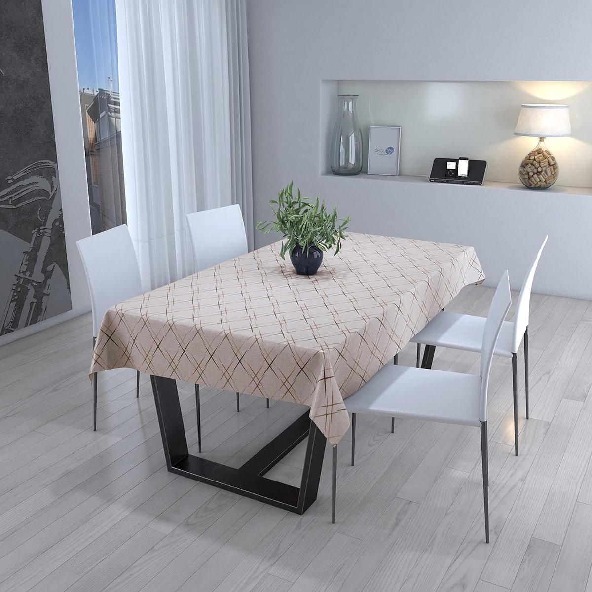 Tafelkleed - Afwasbaar kleed - Eettafel beschermen - Waterdichte laag - Rond 100 cm - Motief