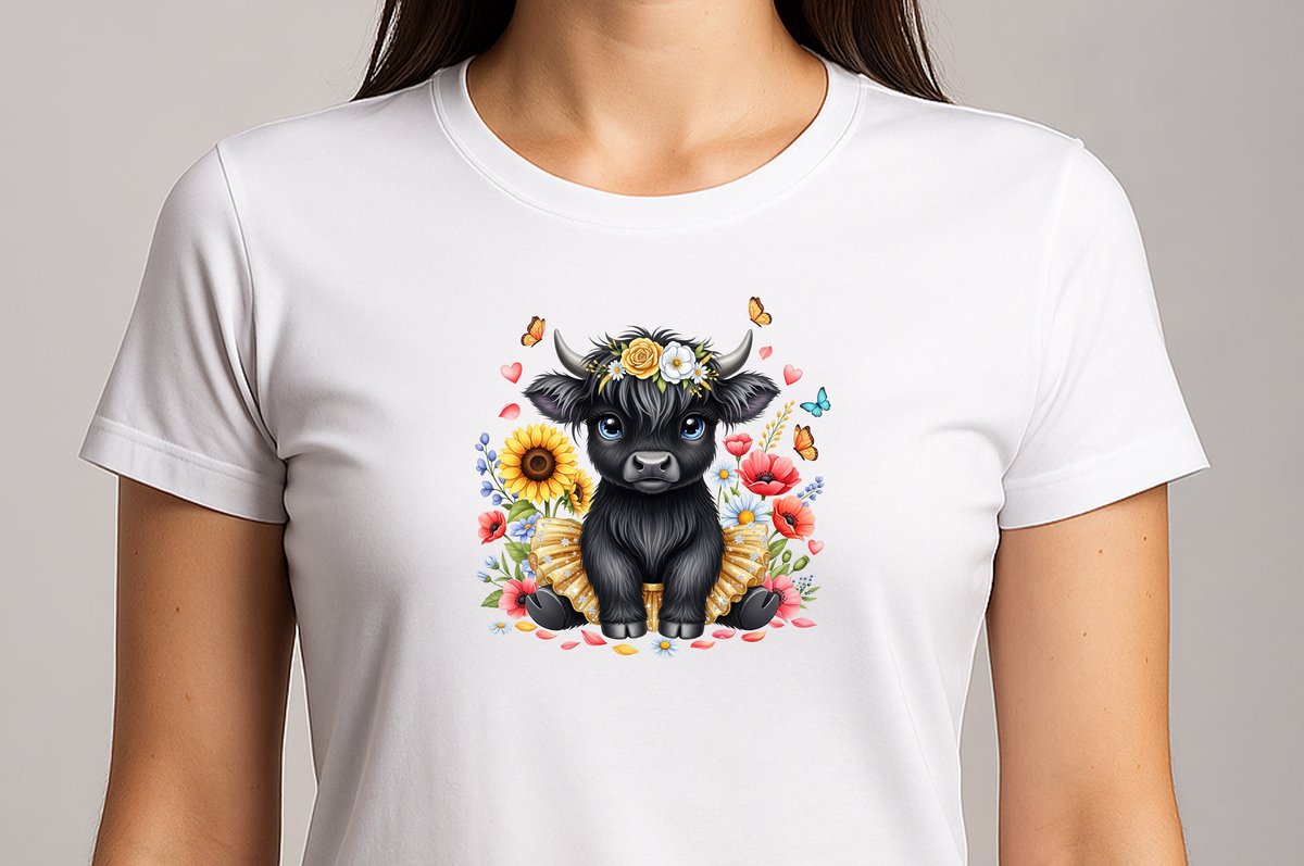 Baby Hooglander - T Shirt - cute - kawaii - Gift - Cadeau - schattig - schattigdesign - liefdesign - pastelkunst - Funny