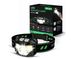 Kochar Hoofdlamp LED oplaadbaar - Hoofdlamp met bewegingssensor - 1000 Lumen - 1500 mAh oplaadbare batterij - IPX5 Waterdicht - Koplamp met wit & rood licht